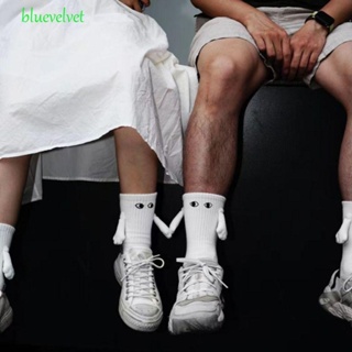 Bluevelvet ถุงเท้าผู้หญิง แบบบาง ปักลาย ถุงเท้าแม่เหล็ก สีขาว แฟชั่น ระบายอากาศได้ ถุงเท้าตาไก่ เด็กผู้หญิง
