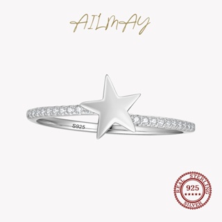 Ailmay ของแท้ แหวนเงินแท้ 925 รูปดาว สวยหรู กันแพ้ เครื่องประดับแฟชั่น สําหรับผู้หญิง ของขวัญ