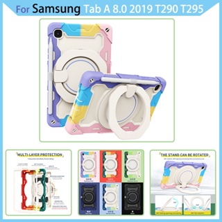 เคส สําหรับ Samsung Galaxy Tab A 8.0 2019 (ไม่มีปากกา) SM-T290 T295 360° เคสกันกระแทก ด้ามจับหมุนได้ สําหรับงานหนัก