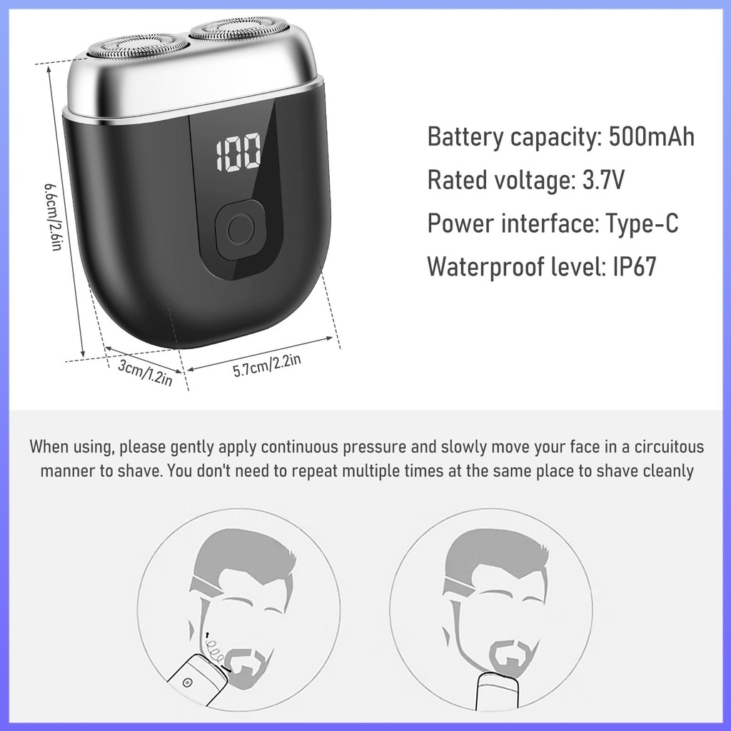 shopsbc2589-เครื่องโกนหนวดไฟฟ้า-ขนาดเล็ก-พร้อมหัวเปลี่ยน-ip67-กันน้ํา-พร้อมกระเป๋าจัดเก็บ-500mah-แบบพกพา