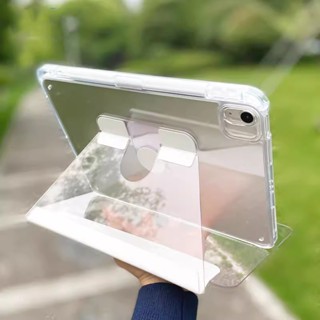 360° เคสอะคริลิคแข็ง หมุนได้ พร้อมช่องใส่ดินสอ สําหรับ iPad Pro 12.9 2022 M2 6th Pro 12.9 2021 2020 2018 Pro 11 10th Gen 10.9 Air 5 4 3 2 1 9th 8th 10.2 7th Mini 6 6th 9.7 2017