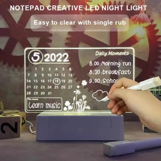 โคมไฟกลางคืน Led กระดานข้อความ USB พร้อมปากกา ของขวัญ สไตล์สร้างสรรค์ สําหรับแฟนสาว LED14