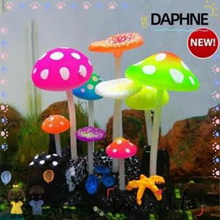 Daphne ใหม่เห็ดปลอมเรืองแสงคุณภาพสูงสําหรับตกแต่งตู้ปลา 9ชิ้น
