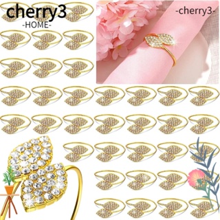 Cherry3 ที่ใส่ผ้าเช็ดปาก โลหะผสมสังกะสี รูปใบไม้ สีทอง คุณภาพสูง สําหรับตกแต่งโต๊ะอาหาร งานแต่งงาน 24 ชิ้น