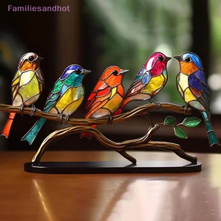 Familiesandhot&gt; นกสีบนกิ่งไม้ เครื่องประดับเดสก์ท็อป สองด้าน ที่มีสีสัน นก ซีรีส์ รูปร่างสัตว์ เหล็ก ศิลปะ หัตถกรรม ตกแต่งบ้านอย่างดี
