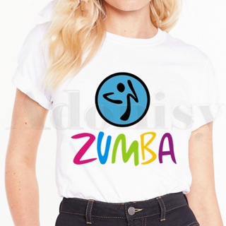 เสื้อยืดแขนสั้น พิมพ์ลายกราฟฟิค Love Zumba Dance สไตล์ฮาราจุกุ แฟชั่นวินเทจ สําหรับผู้หญิง