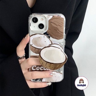 เคสโทรศัพท์มือถือกระจก กันกระแทก ลายมะพร้าว เหมาะกับฤดูร้อน สําหรับ IPhone 11 14 Pro Max 12Pro 13Promax XS XR