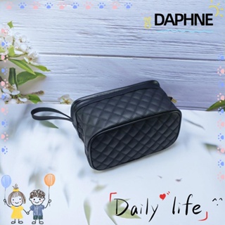 Daphne กระเป๋าเครื่องสําอาง หนัง PU กันน้ํา จุของได้เยอะ แบบพกพา สําหรับเดินทาง ใช้ในชีวิตประจําวัน