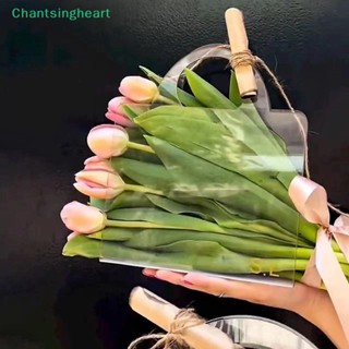 &lt;Chantsingheart&gt; กล่องดอกไม้ใส พร้อมหูหิ้ว แบบพกพา สําหรับใส่ของขวัญ งานแต่งงาน