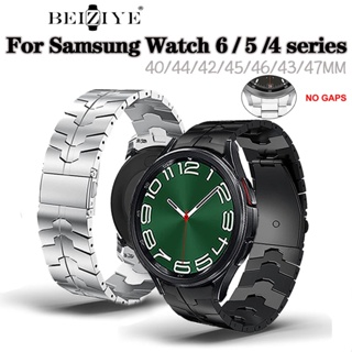 สายนาฬิกาข้อมือ สเตนเลส โลหะ ไม่มีช่องว่าง สําหรับ Samsung Galaxy Watch 6 Classic 47 มม. 43 มม. 6 5 4 44 มม. 40 มม. 4 Classic 46 มม. 42 มม.