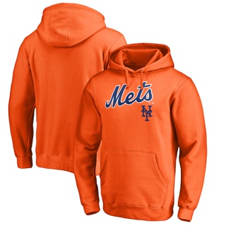 เสื้อแจ็กเก็ต เสื้อกีฬาเบสบอล มีฮู้ด ลาย Mets สไตล์อเมริกัน