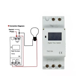 จากไทย timer วันโปรแกรมสวิทช์ดิจิตอลรีเลย์ตั้งเวลารีเลย์ควบคุม AC 220V 230V 110V 24V 12V 16A Din Rail Mount กทม