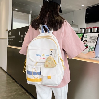 กระเป๋าเป้สะพายหลัง กระเป๋านักเรียน จุของได้เยอะ แบบเรียบง่าย สไตล์ญี่ปุ่น สําหรับผู้หญิง