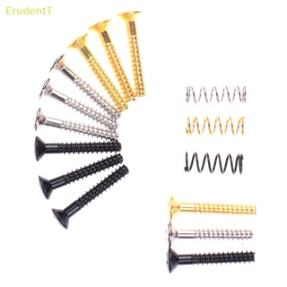 [ErudentT] สกรูปิ๊กอัพคอยล์กีตาร์ไฟฟ้า 6 ชิ้น และชุดสปริง สีเงิน 20.2x3 มม. [ใหม่]