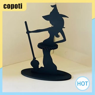 Copoti เครื่องจ่ายผ้าเช็ดปาก รูปแม่มด สีดํา สร้างสรรค์ สําหรับบ้าน ร้านอาหาร ฮาโลวีน