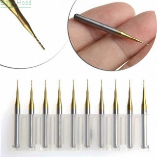 【Big Discounts】10Pcs Titanium Coat Carbide 3.175x0.5mm End Mill Engraving Bits CNC Cutters Set#BBHOOD