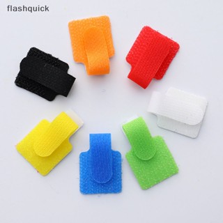 Flashquick 10 ชิ้น จัดระเบียบลวด นํากลับมาใช้ใหม่ได้ ลวดกาว ห่วง ตะขอ สายไนล่อน จัดระเบียบ ดี