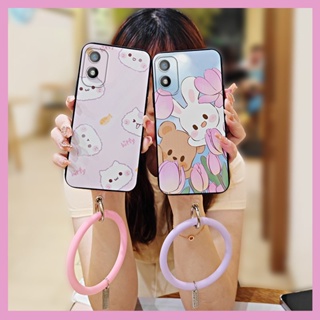 solid color Cartoon Phone Case For Itel A18/Tecno POP6C Back Cover youth creative funny protective cute ring personality