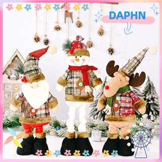 Daphs ตุ๊กตาคริสต์มาส ลายสก๊อต เกล็ดหิมะ สไตล์เรโทร ยืดหดได้ สําหรับตกแต่งคริสต์มาส