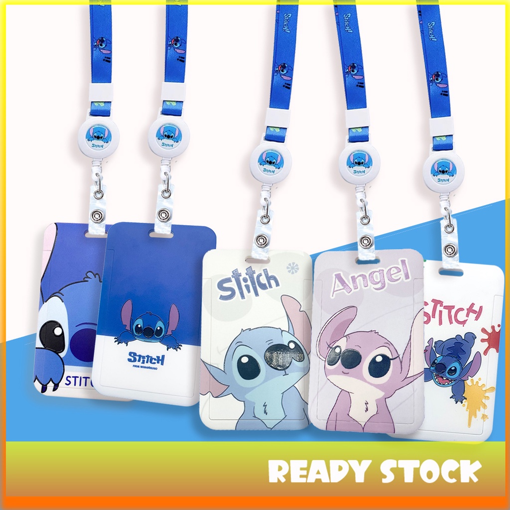 พร้อมส่ง-กระเป๋าใส่บัตรประจําตัวนักเรียน-ลาย-stitch-ปรับขนาดได้-สําหรับบัตรประจําตัวนักเรียน-บัตรรถบัส-ธนาคาร