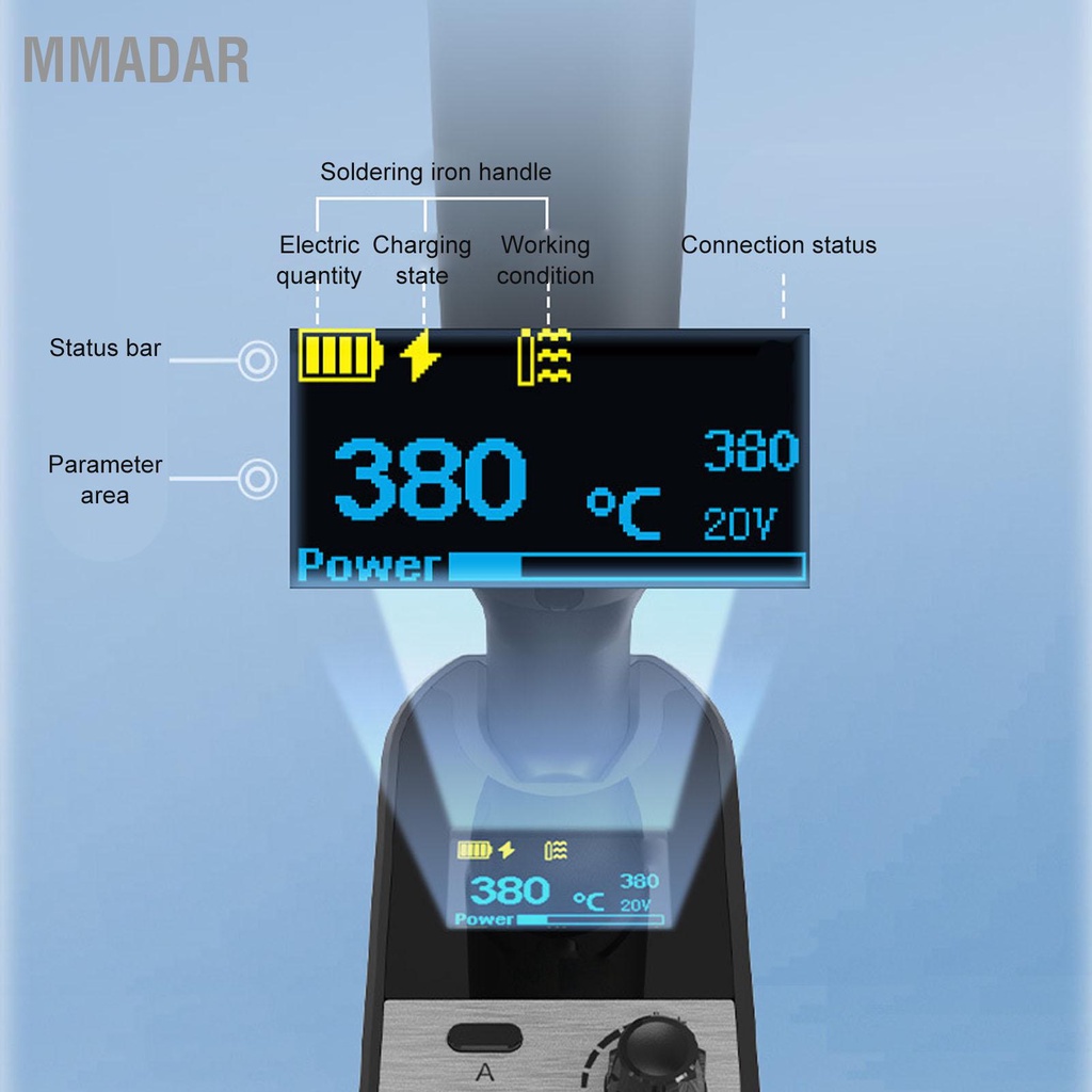 mmadar-ชุดสถานีหัวแร้งจอแสดงผลดิจิตอลไร้สายเปลี่ยนเร็วเครื่องมือเชื่อมตั้งโต๊ะ-36w-สำหรับ-ts80-80p