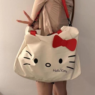 Lovely Kitty cat girl campus clothes storage bag portable drawbar travel travel hand baggage storage bag
