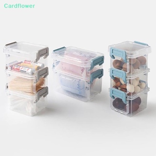 &lt;Cardflower&gt; กล่องเก็บอาหาร แบบใส สองชั้น ขนาดเล็ก พร้อมตัวล็อกด้านข้าง สําหรับบ้าน ตู้เย็น