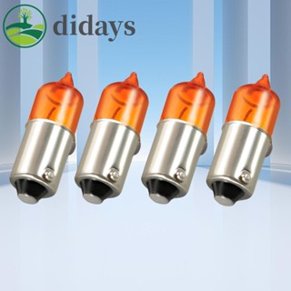 หลอดไฟแสดงสถานะ 12V 21W สีเหลืองอําพัน สําหรับรถยนต์ รถจักรยานยนต์ 4 ชิ้น [Didays.th]