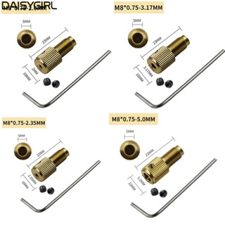 【DAISYG】Copper Drill Chuck 23.5mm Length W/ Wrench Gold M3 Screw New Self-tightening