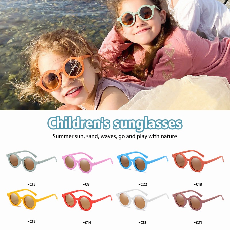 แว่นตาเด็ก-แว่นกันแดดของเด็ก-ป้องกันรังสี-uv400-แฟชั่น-สีทึบ-แว่นตาน่ารักสำหรับเด็ก