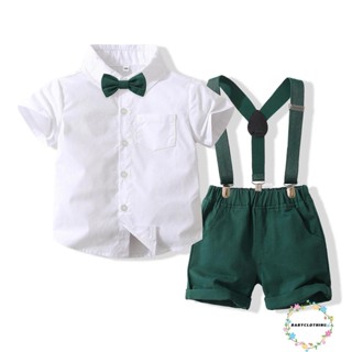 Babyclothes- ชุดเสื้อเชิ้ตแขนสั้น และกางเกงขาสั้น 2 ชิ้น สําหรับเด็กผู้ชาย