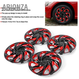 ARIONZA 4pcs 15in Wheel Hubcap Snap On Hub Caps Cover Auto Accessories Fit for R15 Tyre Steel Rim