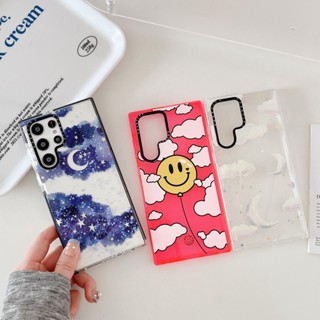 เคสโทรศัพท์มือถือ TPU กันกระแทก ลายก้อนเมฆ ดาว สําหรับ Samsung S20 s23 S22 S21 Plus S22 Ultra s23