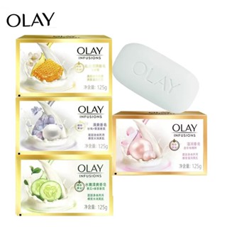 Olay InFusions สบู่ไข่มุกน้ําผึ้ง สารสกัดจากธรรมชาติ สูตรอ่อนโยน ให้ความชุ่มชื้น บํารุงผิวหน้า มือ ร่างกาย อาบน้ํา ห่วง 125 กรัม