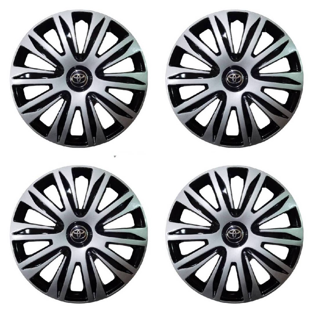 แนะนำ-wheel-cover-ฝาครอบกระทะล้อ-ขอบ-r-14-นิ้ว-มีดุม-toyota-ดำเงิน-wc83-1-ชุด-มี-4-ฝา