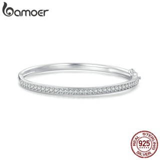 Bamoer S925 สร้อยข้อมือ เรียบง่าย สไตล์เกาหลี เรียบง่าย บาง ออกแบบไม่ซ้ําใคร ของขวัญวันวาเลนไทน์ สําหรับผู้หญิง 17 และ 19 ซม.