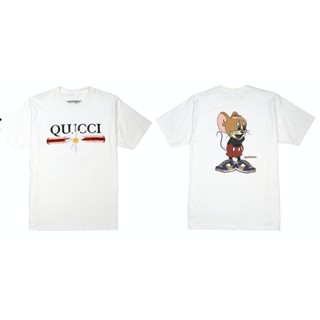 พร้อมส่ง ผ้าฝ้ายบริสุทธิ์ QWT159-2 BACON WHITE เสื้อสีขาว พร้อมส่ง T-shirt