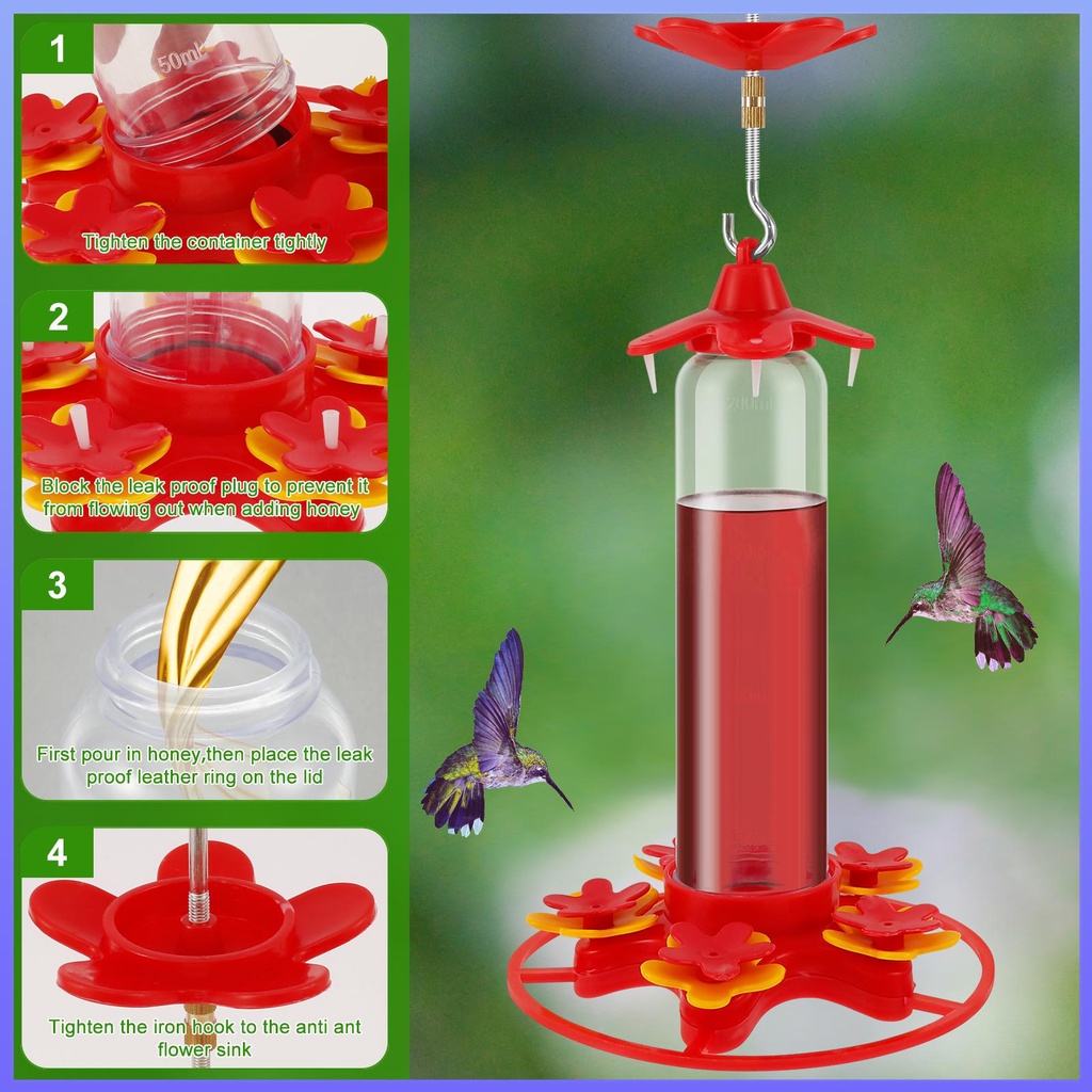 hummingbird-เครื่องให้อาหารนกฮัมมิ่งเบิร์ด-แบบ-5-พอร์ต-กันรั่วซึม-พร้อมมาตรวัด-10-ออนซ์-shopsbc0605