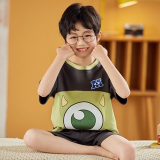 Summer new Cyclops cotton childrens short-sleeved pajamas Cute cartoon childrens home clothes