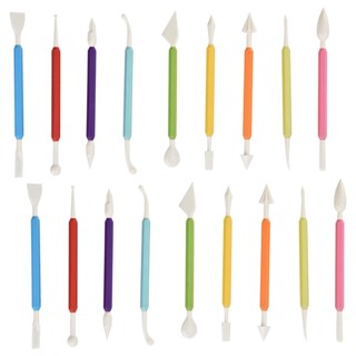 18pcs Plastic Kids DIY Accessories Art Embossing Carving Shaping Pottery Clay Double-ended Sculpting Tools