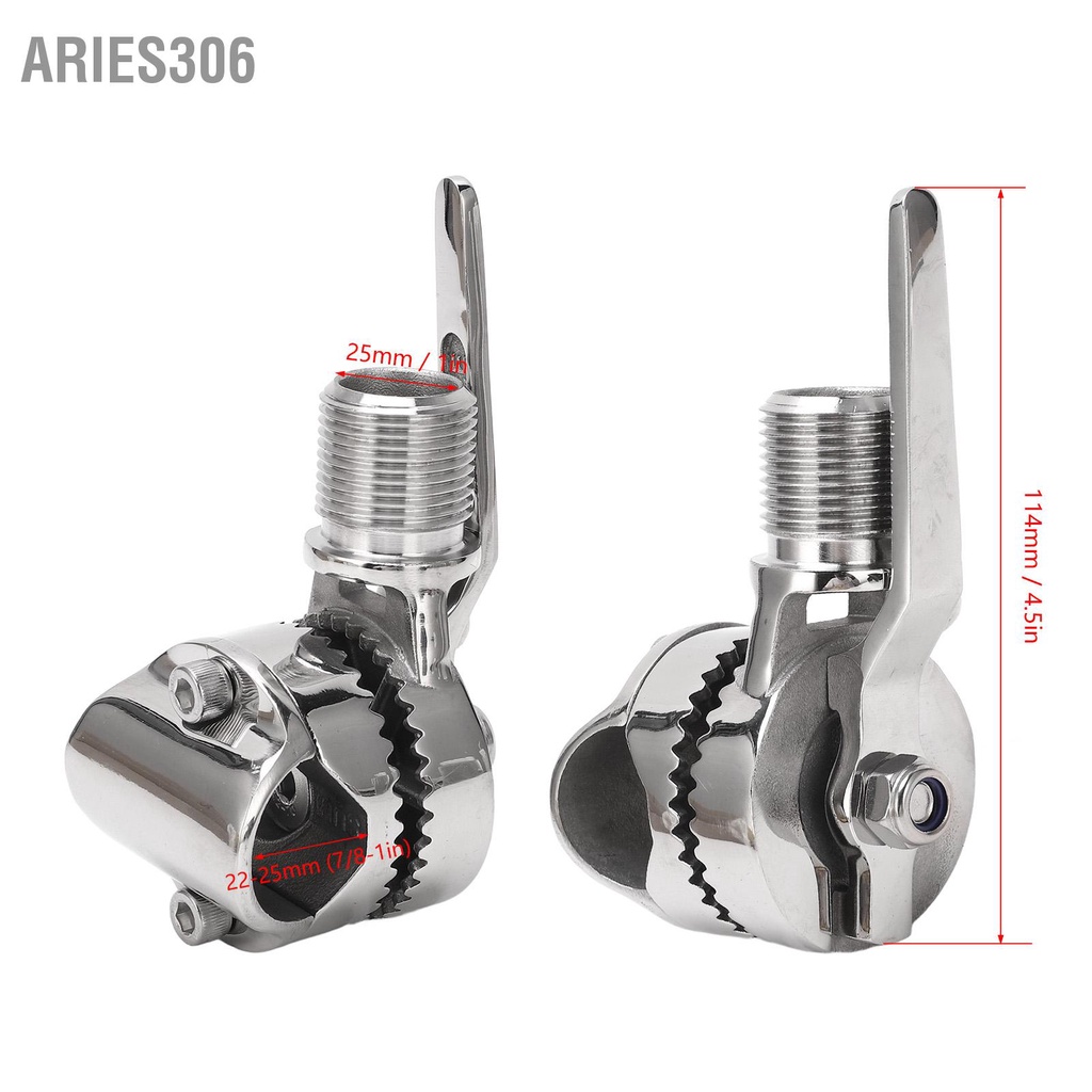 aries306-marine-vhf-antenna-mount-316-stainless-steel-ratchet-สำหรับรางขนาด-7-8-ถึง-1-นิ้ว