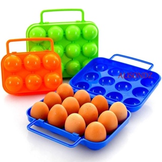 Alisondz กล่องเก็บไข่ แบบพกพา เครื่องมือกลางแจ้ง 6/12 ช่อง กล่องเก็บไข่ แคมป์ปิ้ง ที่ใส่ไข่
