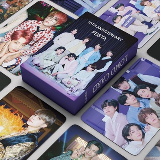 BTS การ์ด โปสการ์ด 10TH ANNIVERSARY FESTA KPOP LOMO Card 55 ชิ้น/กล่อง