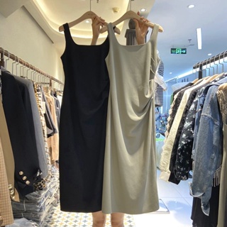 Fat MM oversized 300jin sleeveless sling dress womens summer French loose full-length medium-length skirt 2