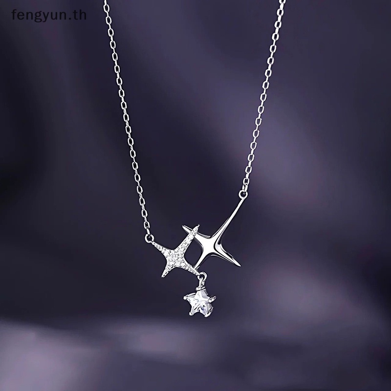 fengyun-สร้อยคอโซ่-จี้รูปดาว-ประดับคริสตัล-เครื่องประดับแฟชั่น-สําหรับผู้หญิง