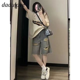 DaDulove💕 New American Ins High Street Retro Denim Shorts Niche High Waist Loose Wide Leg Pants Five-point Pants