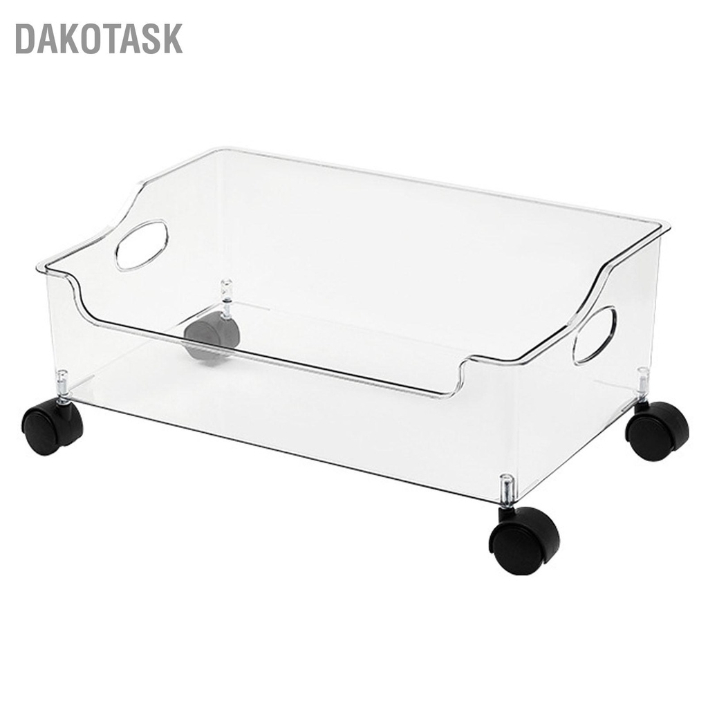 dakotask-ตู้คอนเทนเนอร์ล้อเลื่อนพลาสติกใสใต้โต๊ะกล่องเก็บหนังสือพร้อมลูกกลิ้งสำหรับห้องนอนโรงเรียนหอพักสำนักงาน