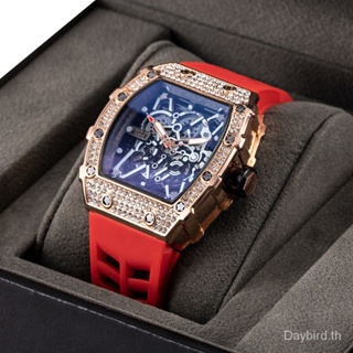 Fensir Brand Watch 9791 นาฬิกาข้อมือควอตซ์แฟชั่น สายซิลิโคน ประดับเพชร สําหรับผู้ชาย