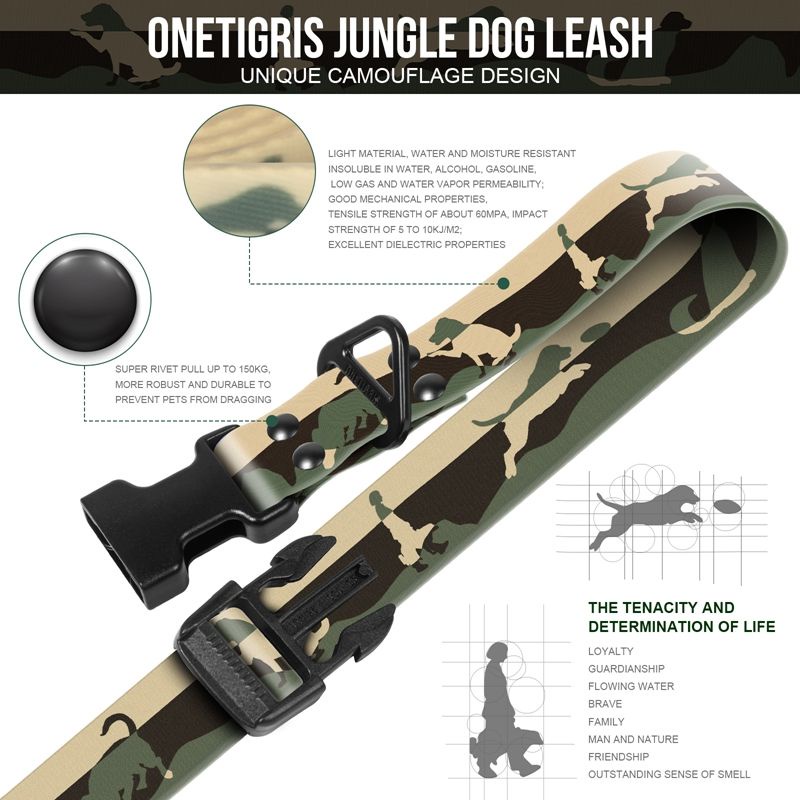 onetigris-jungle-dog-leash-สายจูง-กันน้ำ-ลายจังเกิ้ล-dg-gsd23a