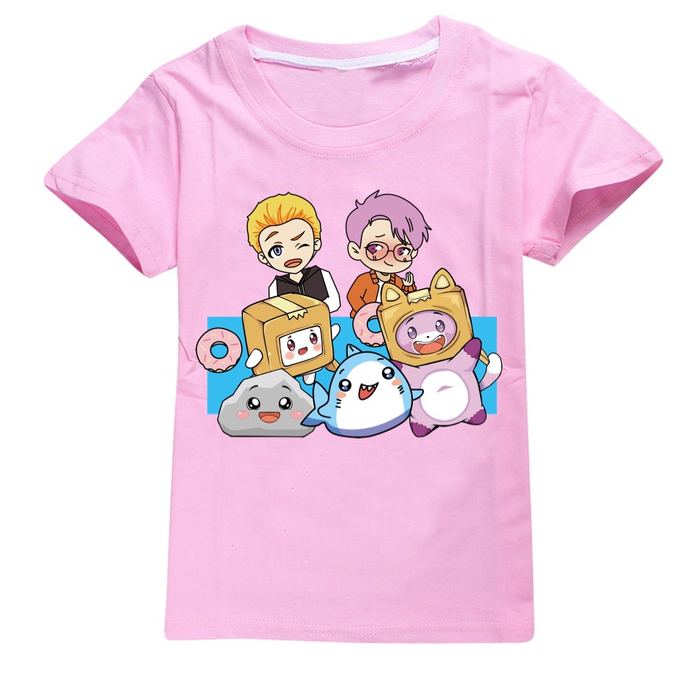 เสื้อยืดแขนสั้นลําลอง-พิมพ์ลายการ์ตูน-lankybox-สไตล์สปอร์ต-แฟชั่นสําหรับเด็กผู้ชาย-และเด็กผู้หญิง